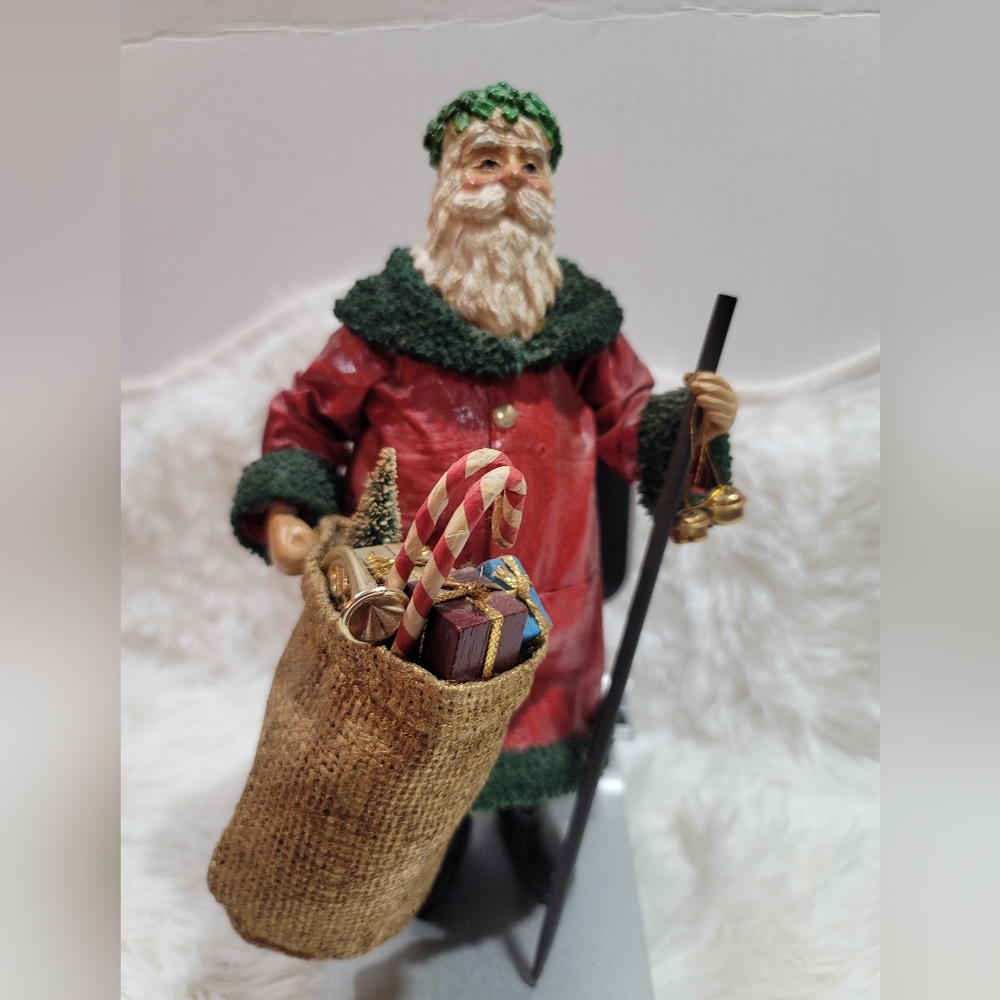 Clothtique Possible Dreams Santa Claus With Burlap Sack Staff W…1987 Vintage
